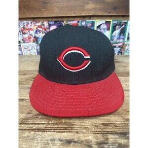 New Era 59Fifty Cincinnati Reds Hat Official On Field Cool Base Sz 7 1/8 Black